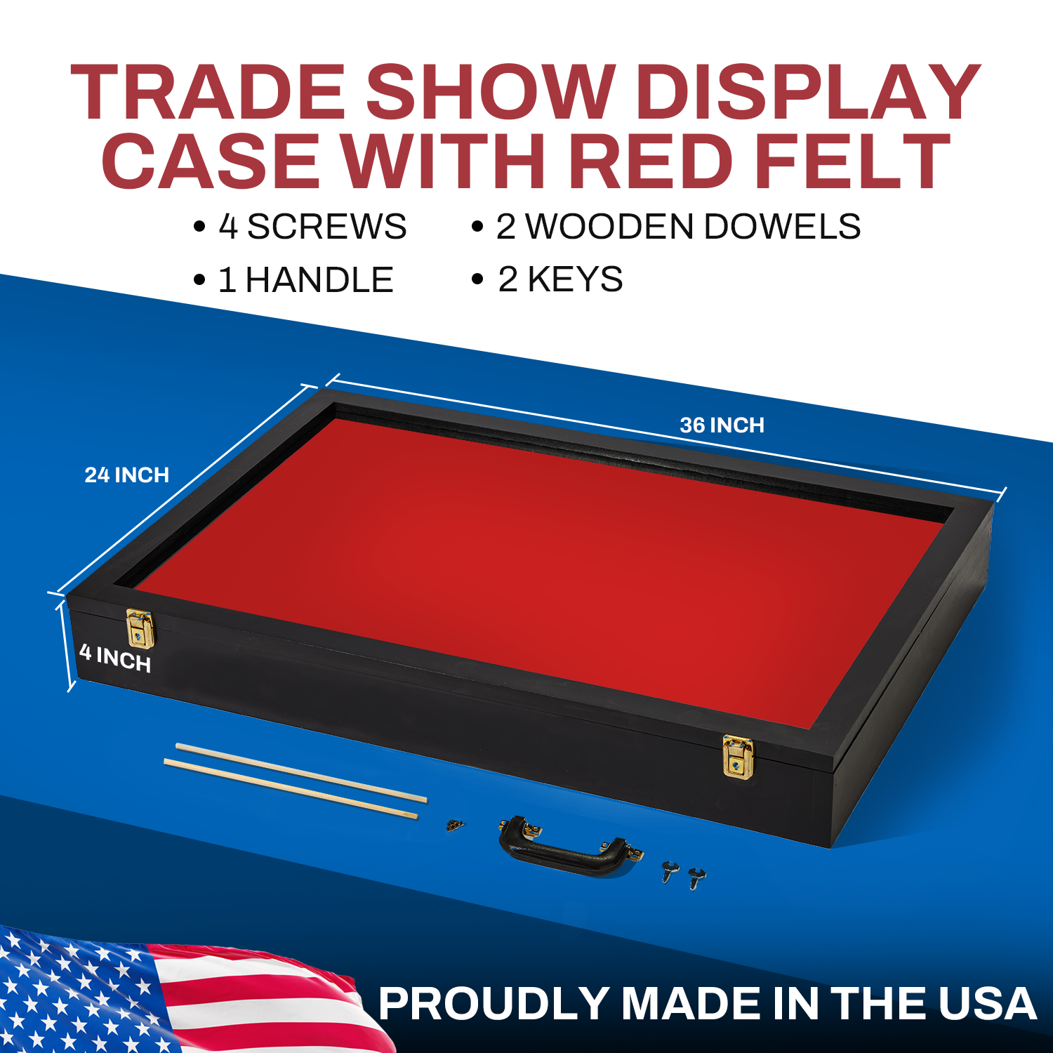 Portable Trade Show Card Display Case with Acrylic Lid