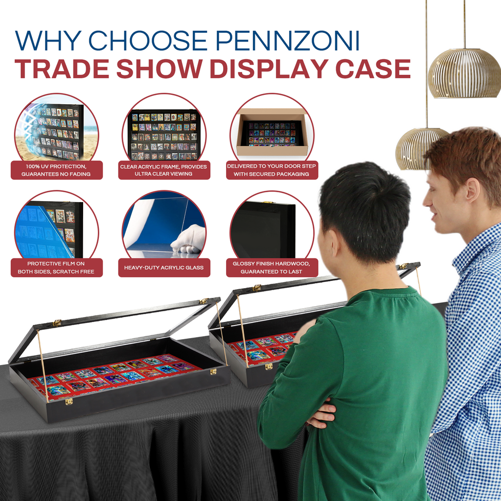 Portable Trade Show Card Display Case with Acrylic Lid