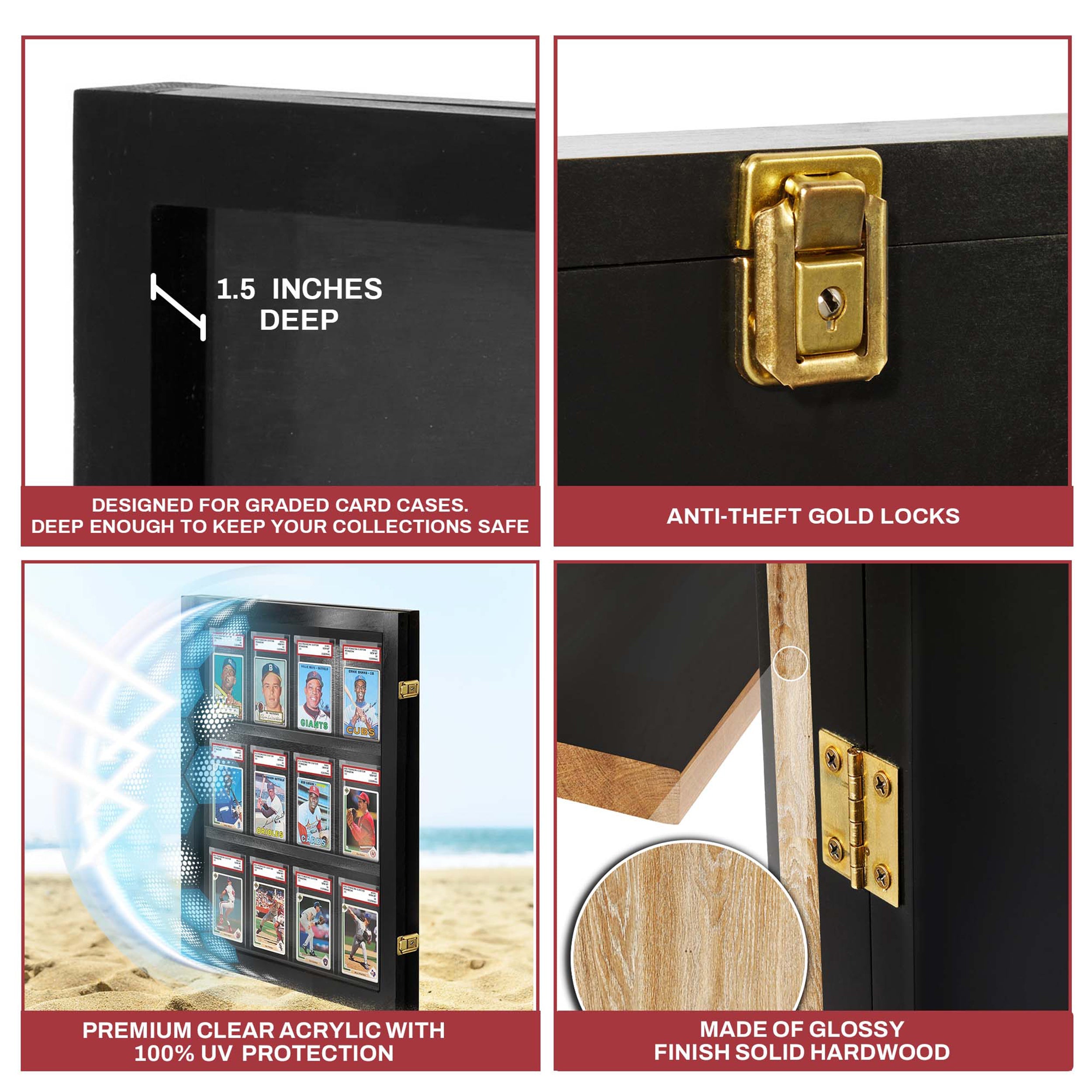 12-Slot Graded Card Display Case