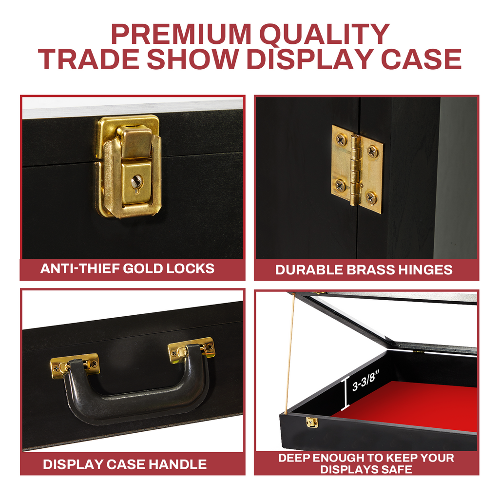 Portable Trade Show Card Display Case with Acrylic Lid