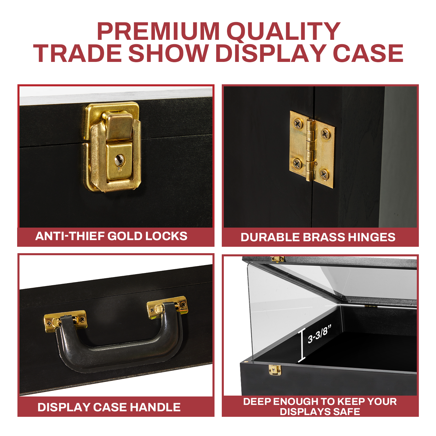 Portable Trade Show Card Display Case with Acrylic Lid
