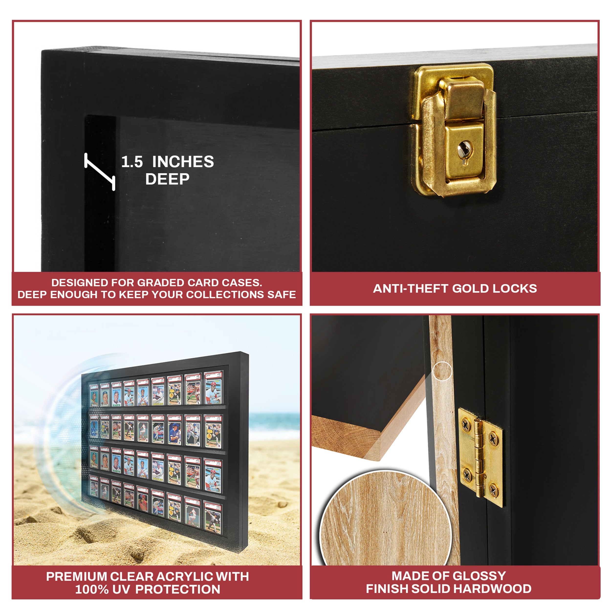 36-Slot Graded Card Display Case