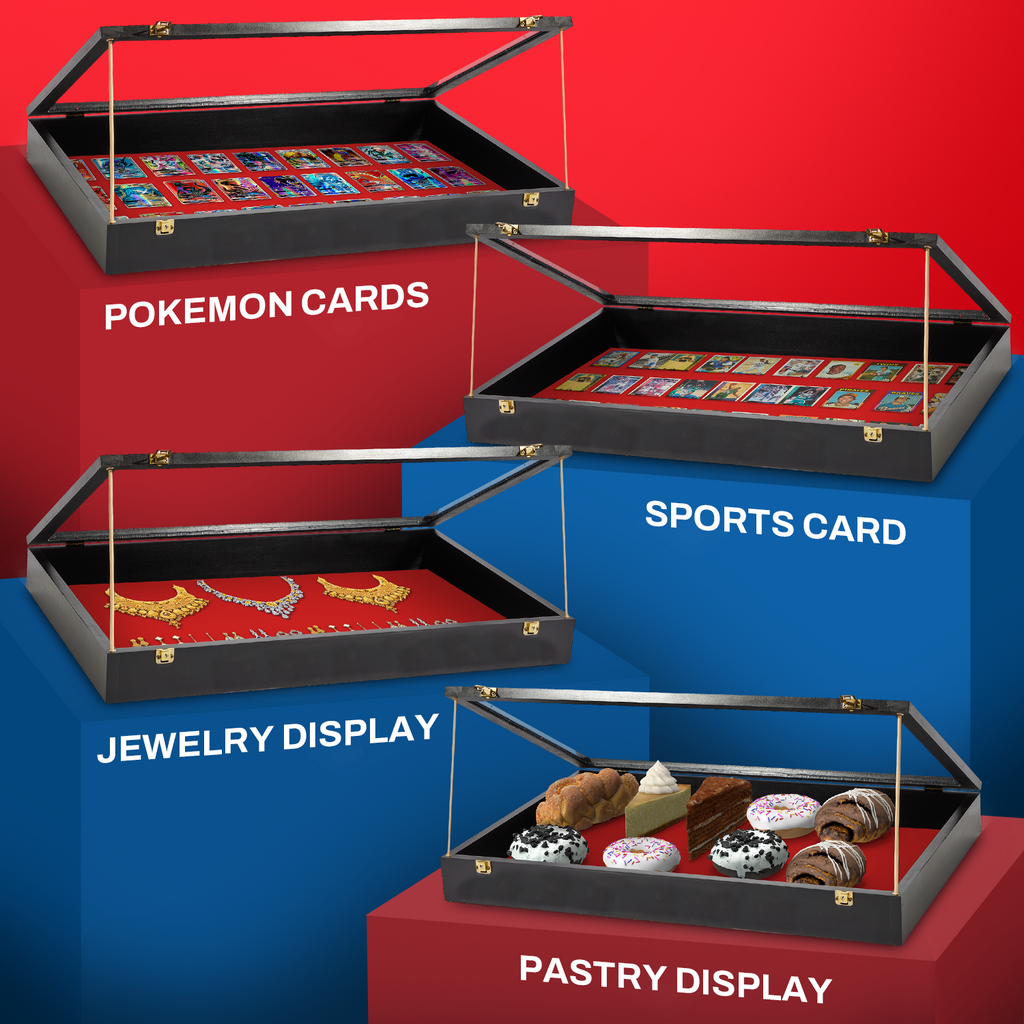 Portable Trade Show Card Display Case with Acrylic Lid